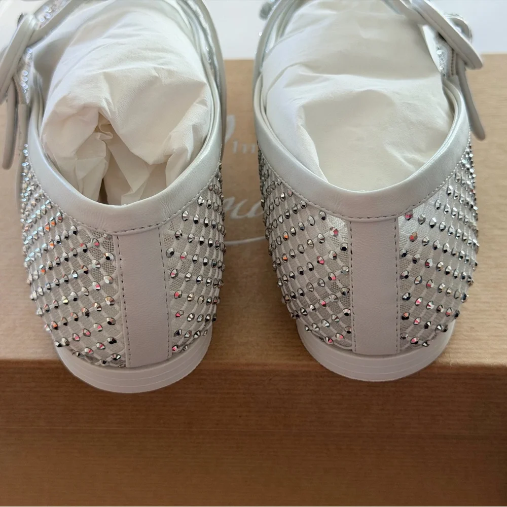 Christian Louboutin MAMASTRAPITINA Strass Crystal Mesh Ballerina Flat Shoes
9.5 - Picture 10 of 16